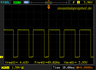 Signal de l'iStick sur un oscilloscope 