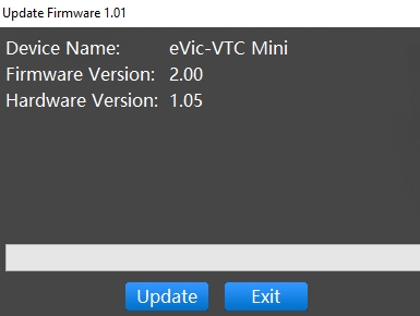 ouvrir firmware v3 evic vtc mini