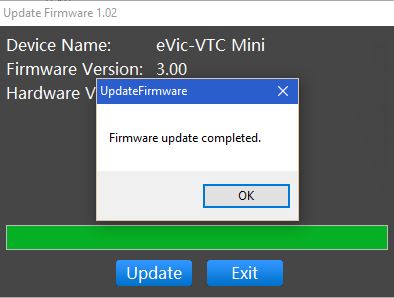 update ok firmware 3.01 evic vtc mini